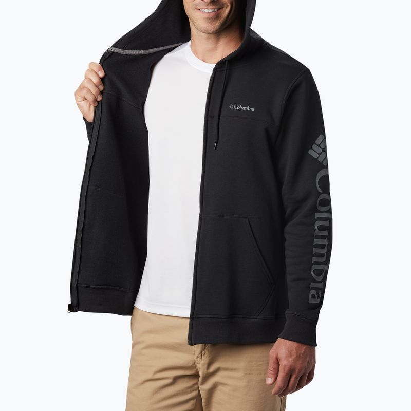 Herren Columbia Logo Fleece Full Zip Fleece-Sweatshirt schwarz 1889164010