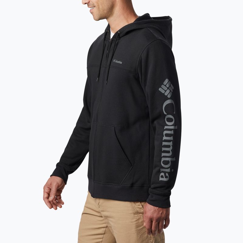 Herren Columbia Logo Fleece Full Zip Fleece-Sweatshirt schwarz 1889164010
