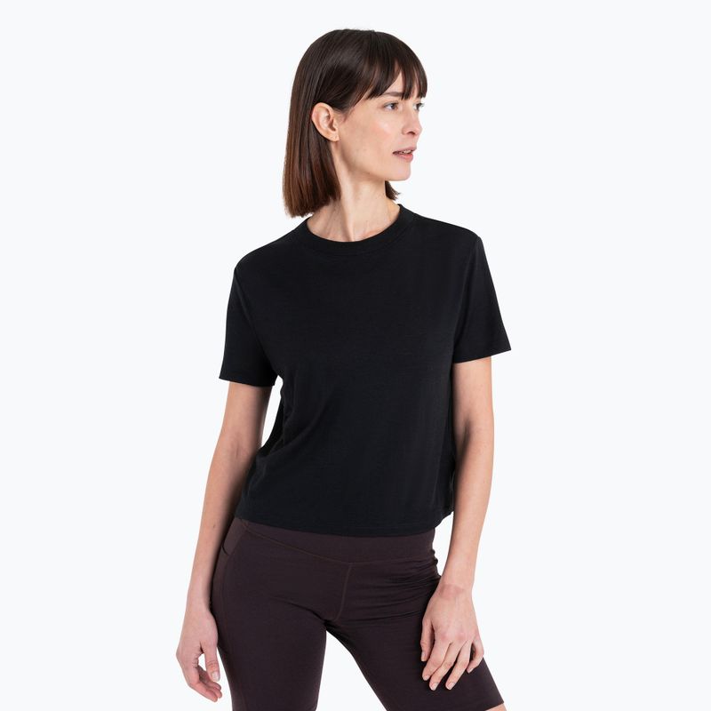 Trekking Shirt Damen icebreaker Merino 150 Tech Lite III SS Crop Tee black 4