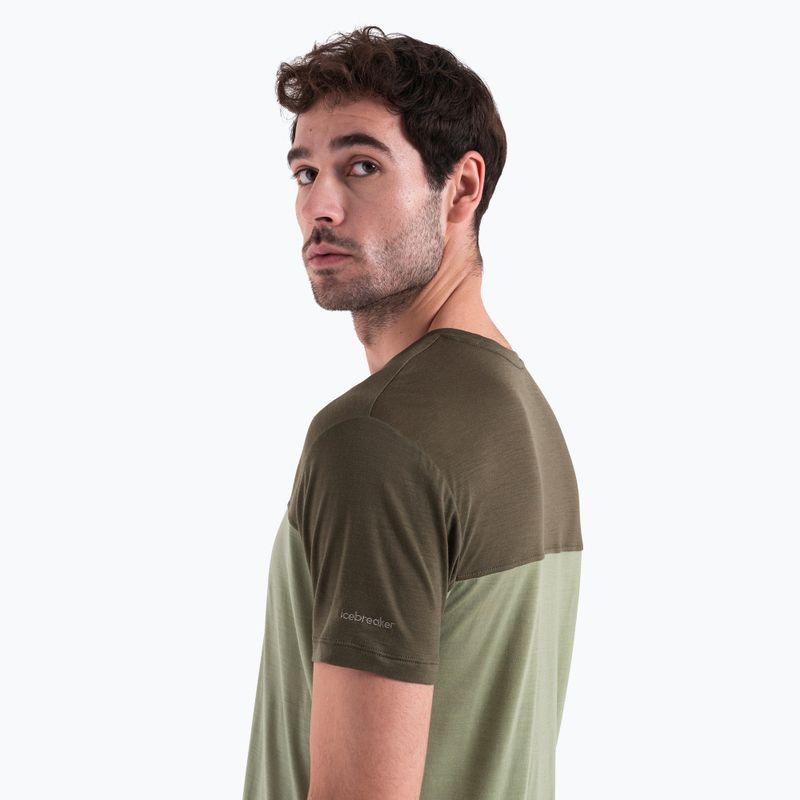 Trekking Shirt Herren icebreaker Merino Cool-Lite Sphere III SS Tee Colour Block lichen/loden 4