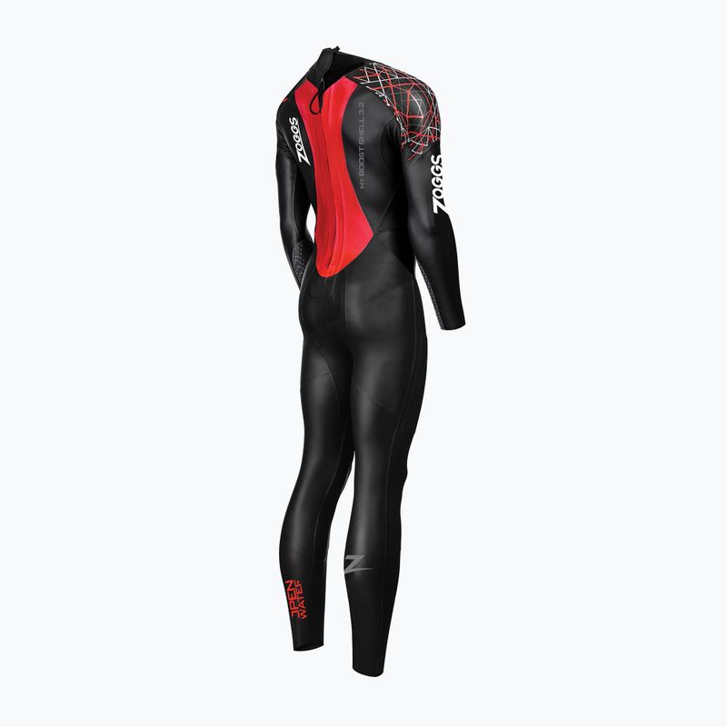 Herren Schwimmen Schaum Zoggs Ow Myboost Shell Fs 3,2 mm schwarz/rot 2