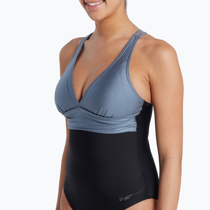 Einteiliger Damen-Badeanzug Zoggs Seamarine Panel Crossback 6