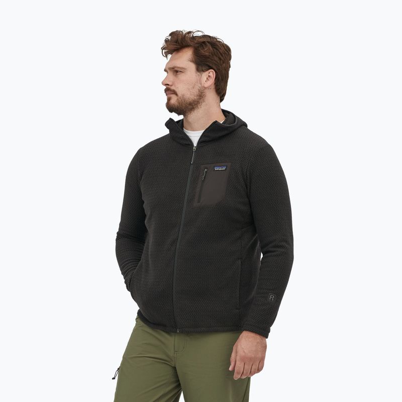 Herren Patagonia R1 Air Full-Zip Fleece-Sweatshirt schwarz