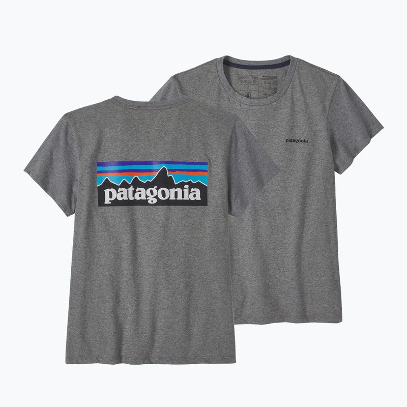 Damen Patagonia P-6 Logo Responsibili-Tee kiesiges Heidekraut Trekking-T-Shirt