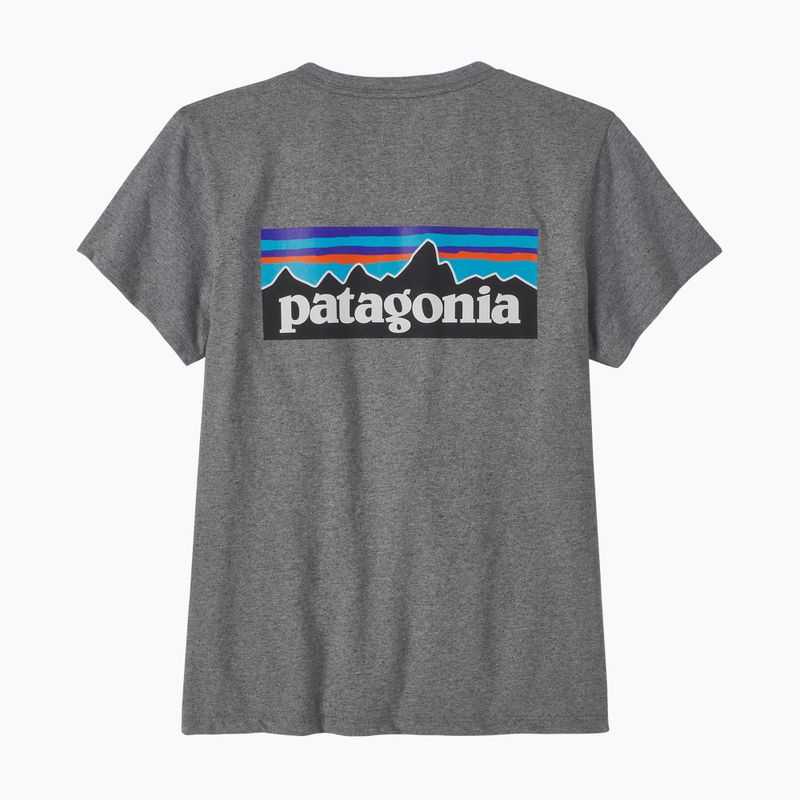 Damen Patagonia P-6 Logo Responsibili-Tee kiesiges Heidekraut Trekking-T-Shirt