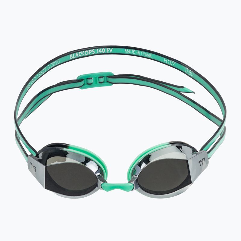 Damen Schwimmbrille TYR Blackops 140 Ev Racing Verspiegelt silber/ mint/ schwarz 2