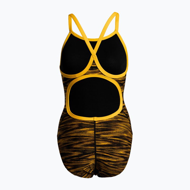 Einteiliger Badeanzug Damen TYR Fizzy Diamondfit schwarz-gold DFIZ_8_28 2