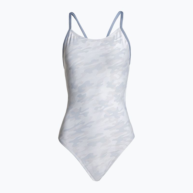 Einteiliger Badeanzug Damen TYR Whiteout Camo Cutoutfit weiß CWCM_1_28