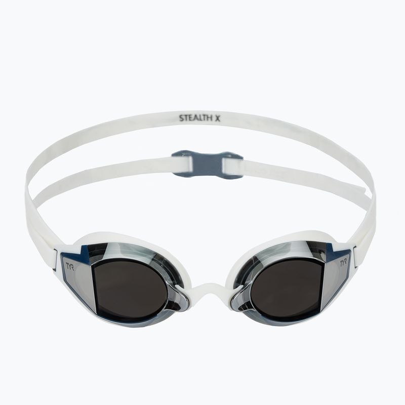 TYR Stealth-X Performance Verspiegelt Silber/Weiß Schwimmbrille 2