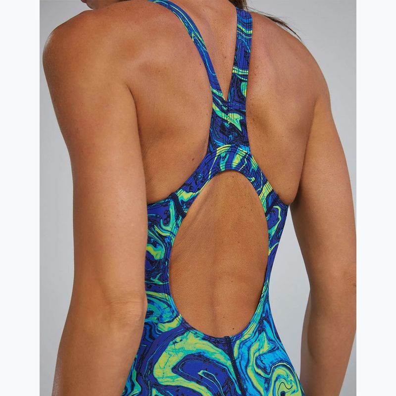 Damen-Einteiler Badeanzug TYR Thresher Open Back Hyperblitz blue/green 6
