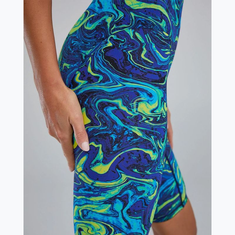 Damen-Einteiler Badeanzug TYR Thresher Open Back Hyperblitz blue/green 8