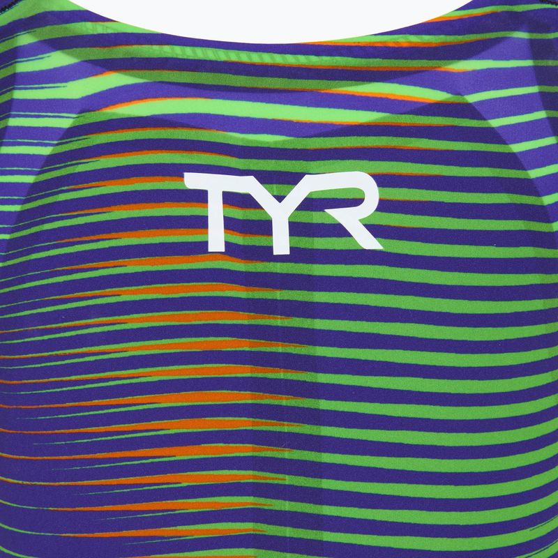 Damen-Einteiler Badeanzug TYR Avictor 2.0 Luminins Open Back elec lime 3