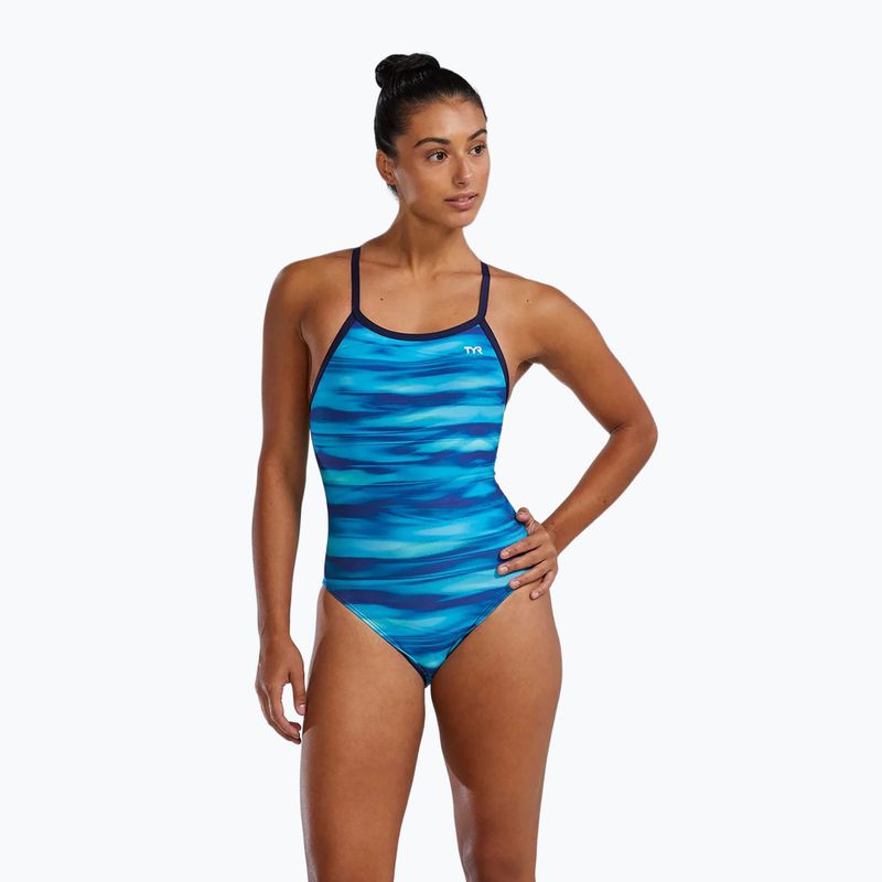 Damen-Badeanzug TYR Durafast Lite Technowave Diamondfit blue/green