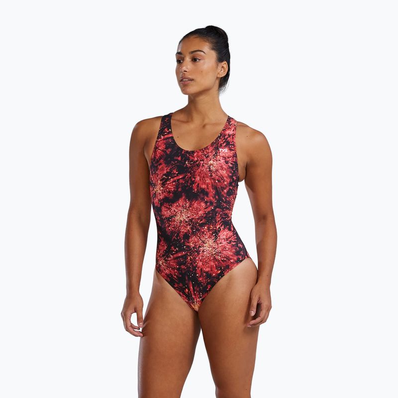 Einteiler Badeanzug Damen TYR Durafast Elite Radiant Flare Maxfit red 3