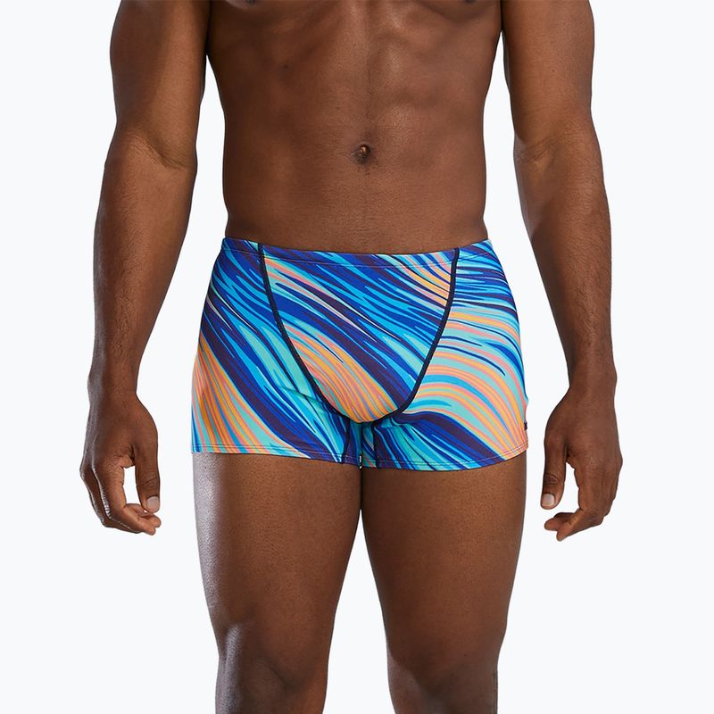 Schwimm Boxershorts Herren TYR Durafast Elite Riptidal Square Leg teal/orange
