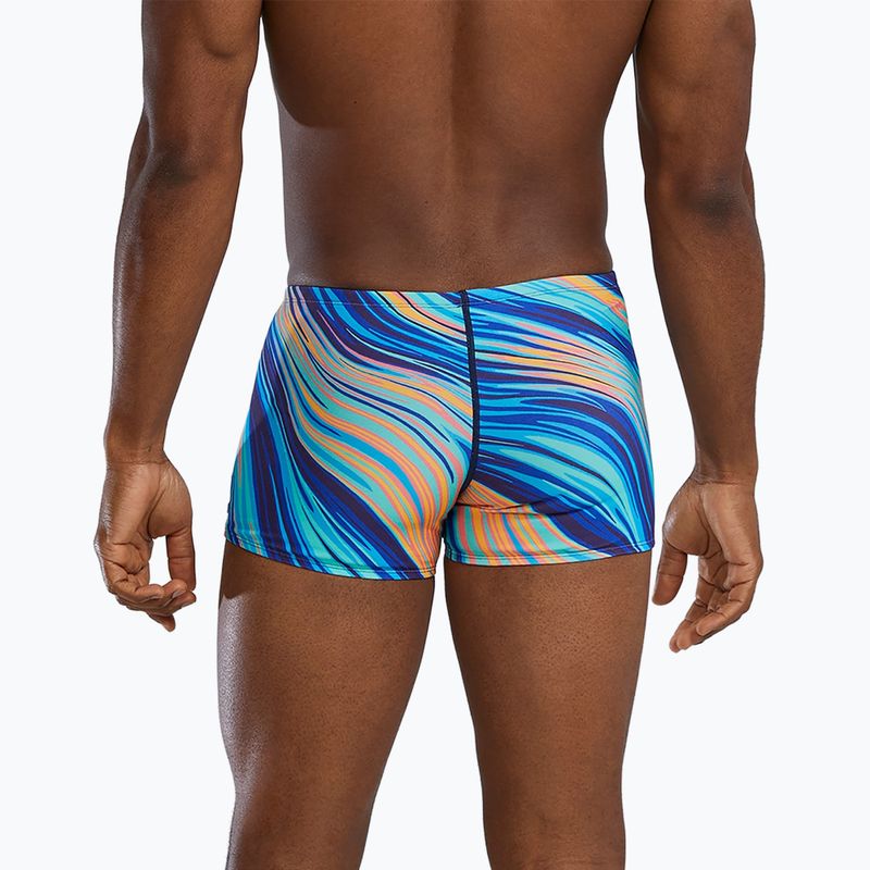 Schwimm Boxershorts Herren TYR Durafast Elite Riptidal Square Leg teal/orange 2