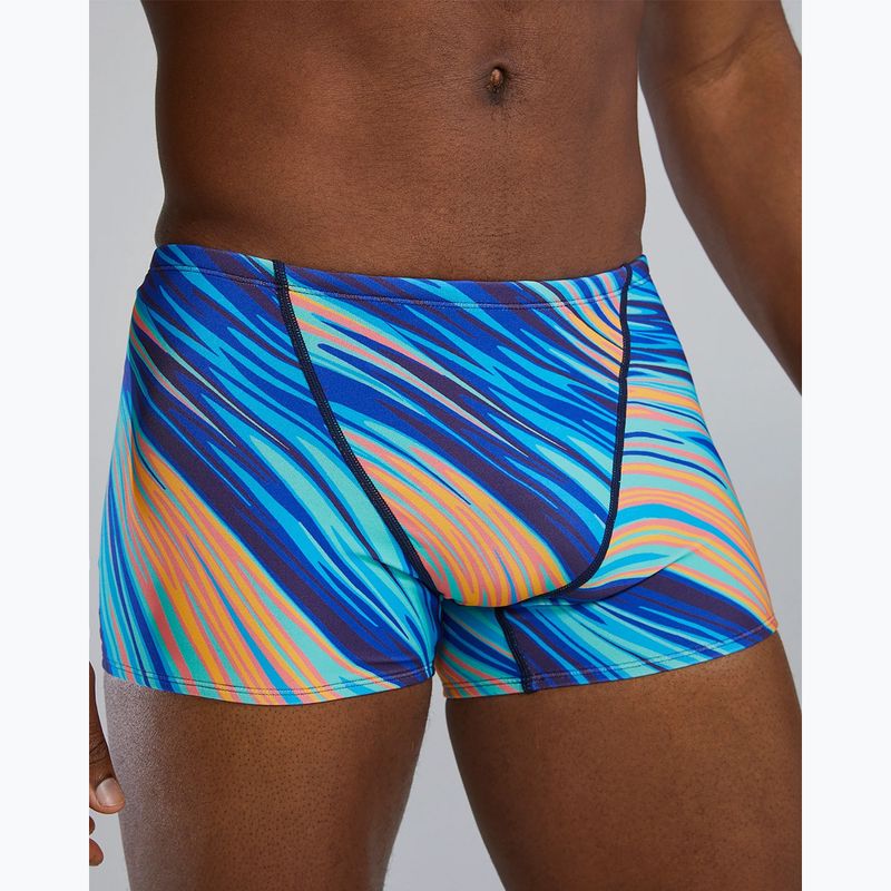 Schwimm Boxershorts Herren TYR Durafast Elite Riptidal Square Leg teal/orange 5