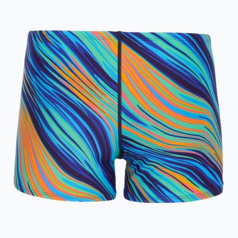 Schwimm Boxershorts Herren TYR Durafast Elite Riptidal Square Leg teal/orange 2