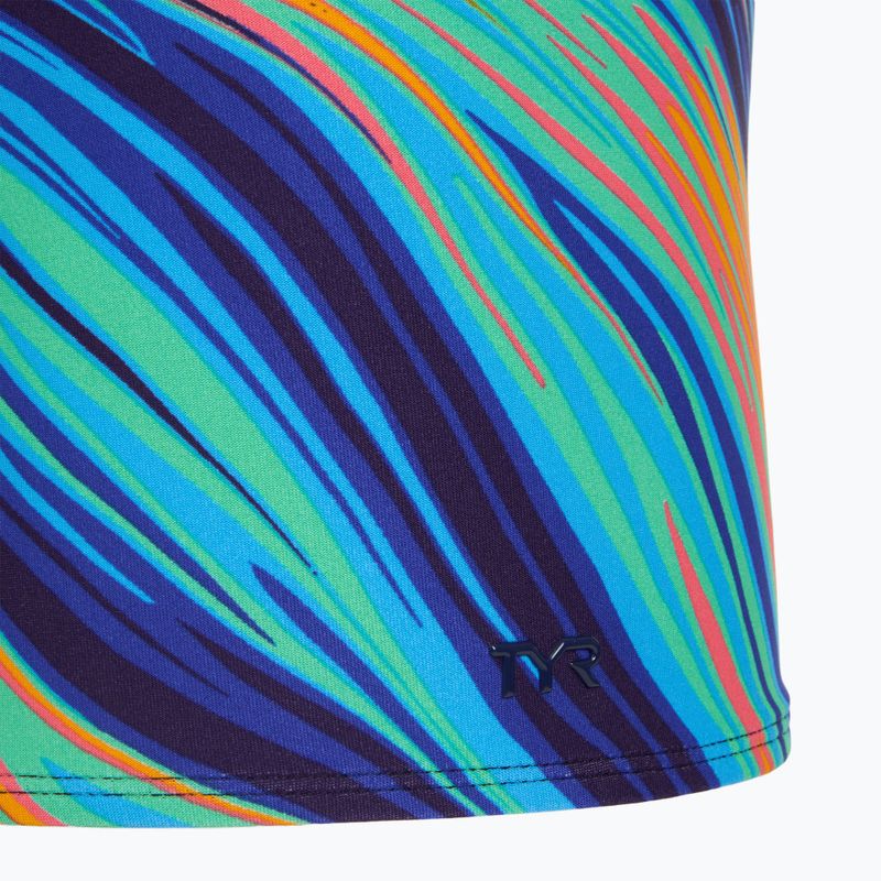 Schwimm Boxershorts Herren TYR Durafast Elite Riptidal Square Leg teal/orange 3