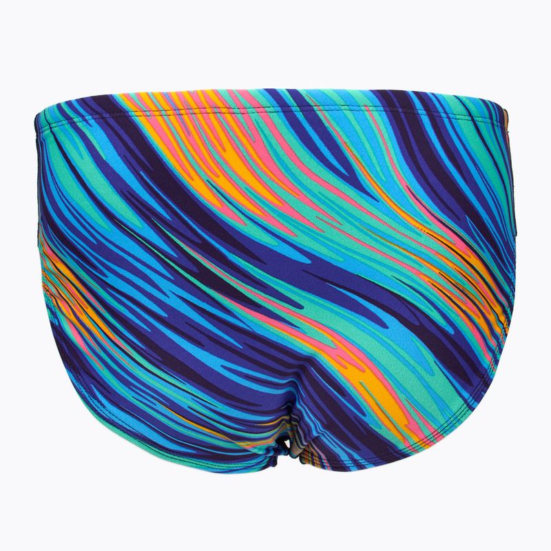 Schwimm-Slips Herren TYR Durafast Elite Riptidal Briefs teal/orange 2