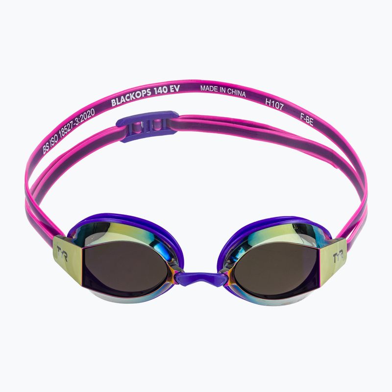 Damen-Schwimmbrille TYR Blackops 140 Ev Racing verspiegelt lila/rosa 2