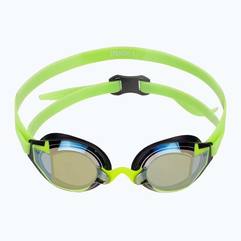 TYR Stealth-X Performance Verspiegelte Schwimmbrille in Limette 2