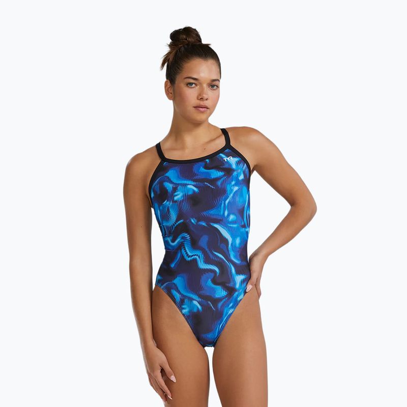 Einteiliger Damen-Badeanzug TYR Durafast Elite Waveform Diamondfit blue 4