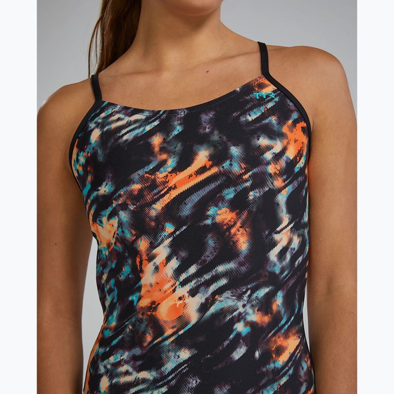 Einteiliger Damen-Badeanzug Tyr Durafast Elite Validus Cutoutfit orange/aqua/schwarz 5