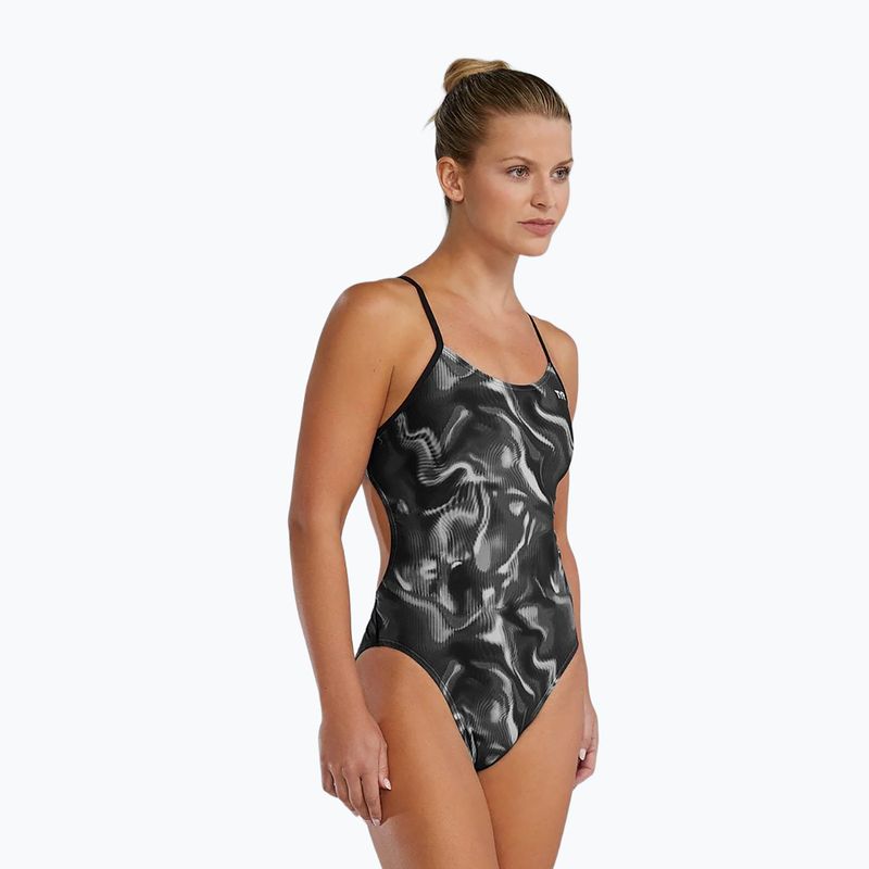 Einteiliger Damen-Schwimmanzug TYR Durafast Elite Waveform Cutoutfit titanium 6