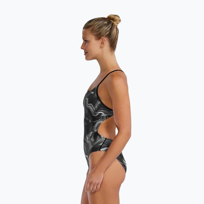 Einteiliger Damen-Schwimmanzug TYR Durafast Elite Waveform Cutoutfit titanium 7