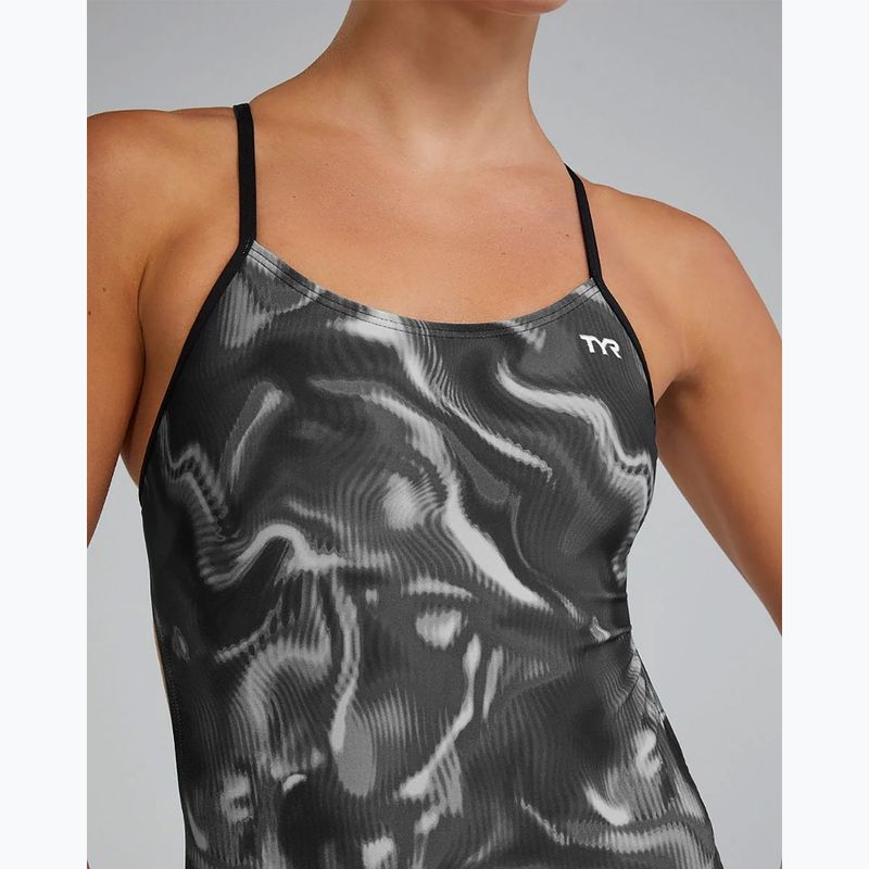 Einteiliger Damen-Schwimmanzug TYR Durafast Elite Waveform Cutoutfit titanium 8