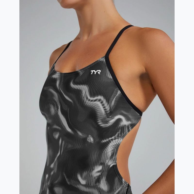 Einteiliger Damen-Schwimmanzug TYR Durafast Elite Waveform Cutoutfit titanium 10