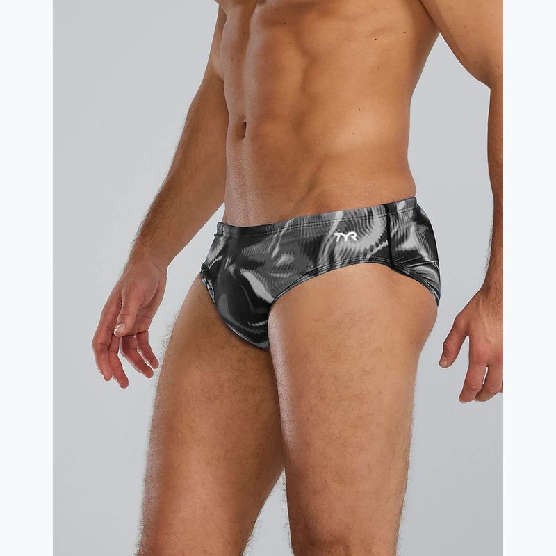 Herren-Schwimmslip TYR Durafast Elite Waveform Brief titanium 3