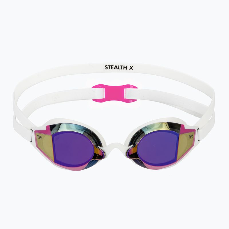 Schwimmbrille TYR Stealth-X Performance Mirrored pink/white 2