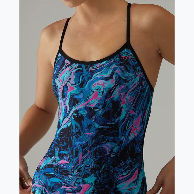 Damen-Einteiliger Badeanzug TYR Durafast Elite Trinityfit blue/pink marmais 7