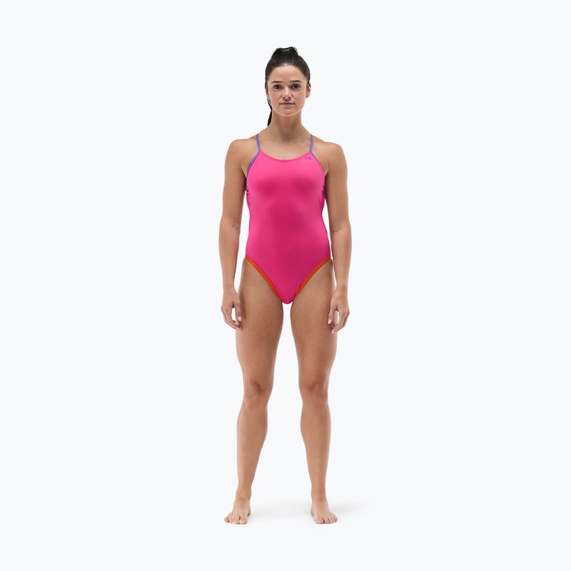 Damen-Einteiler Badeanzug Tyr Multistrap Cutoutfit Durafast Elite pink/multi 2