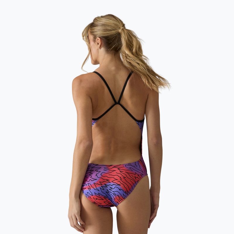 Damen-Einteiler Badeanzug Tyr Cutoutfit Hodori orange/purple 2
