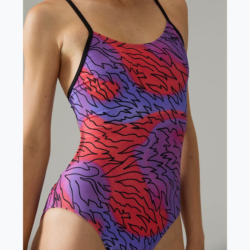 Damen-Einteiler Badeanzug Tyr Cutoutfit Hodori orange/purple 5
