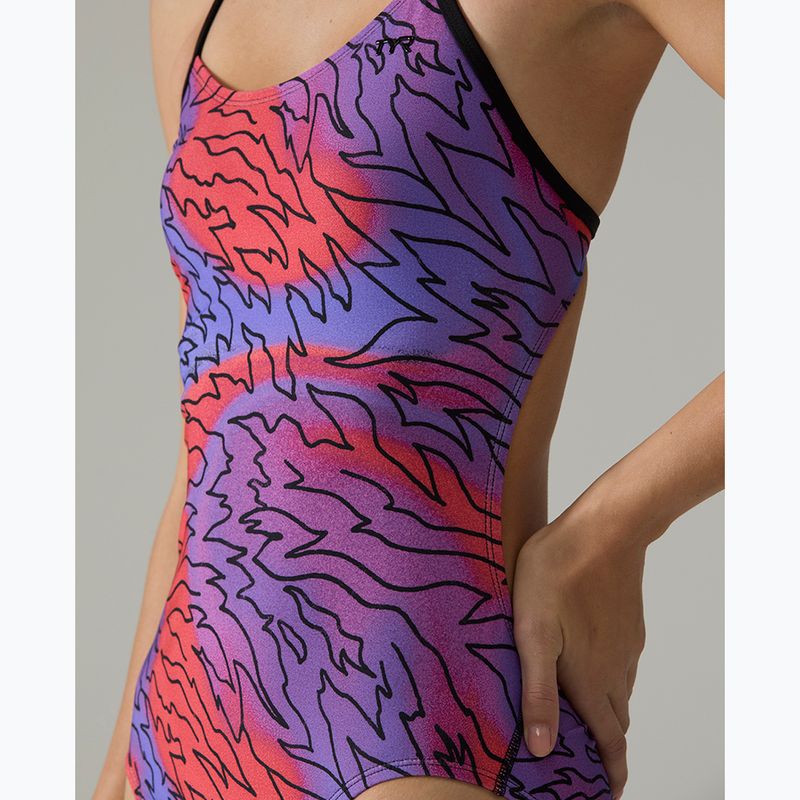 Damen-Einteiler Badeanzug Tyr Cutoutfit Hodori orange/purple 6