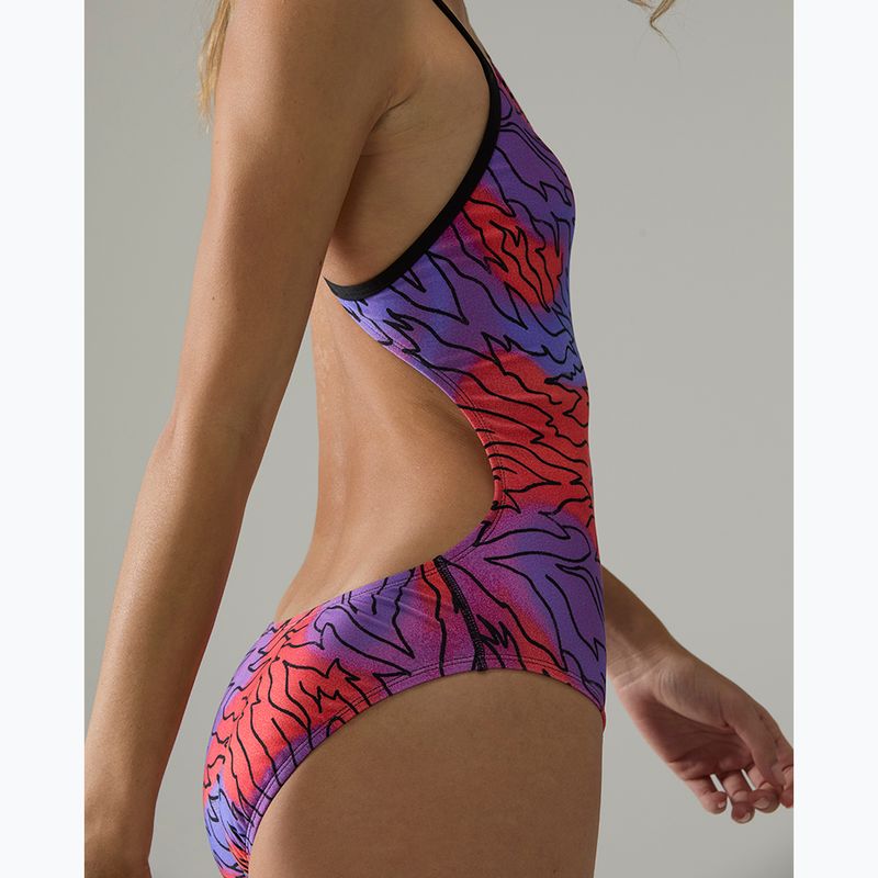 Damen-Einteiler Badeanzug Tyr Cutoutfit Hodori orange/purple 8