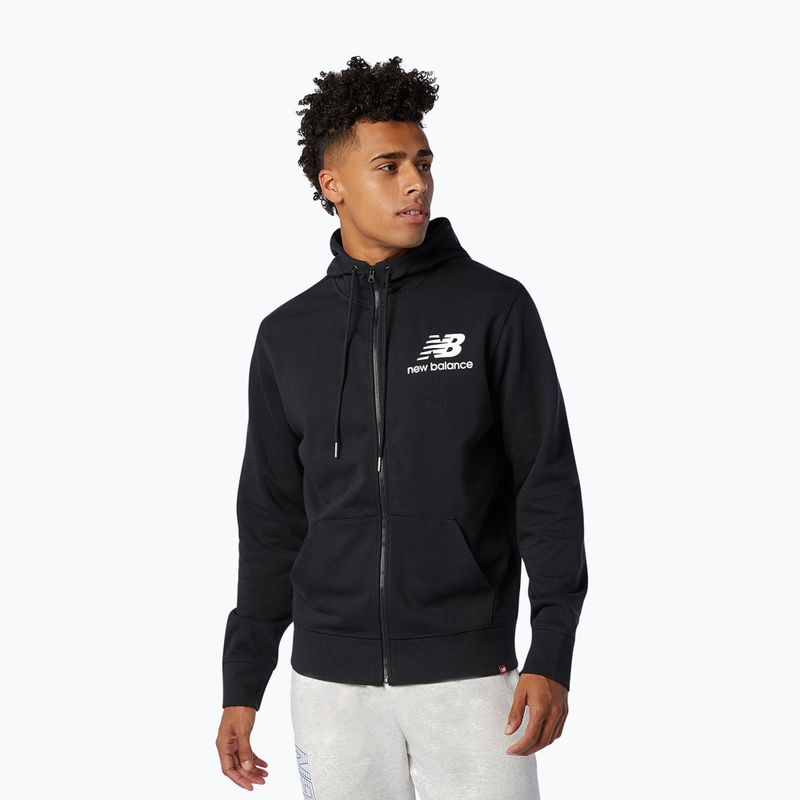 Herren New Balance Essentials Stacked Full Schwarz Sweatshirt