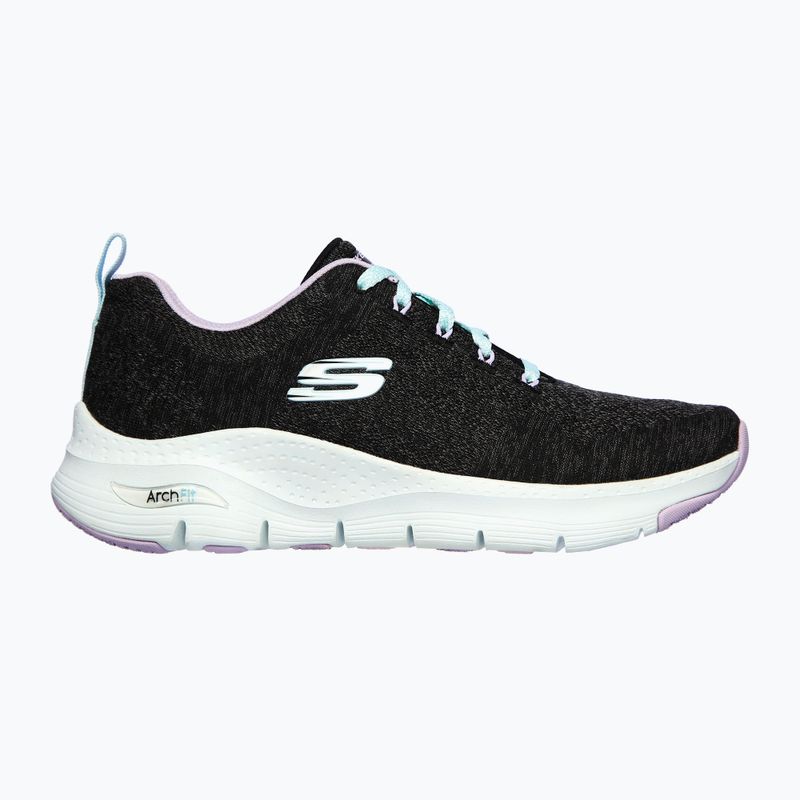 Damen Trainingsschuhe SKECHERS Arch Fit Comfy Wave schwarz/lavendel 8