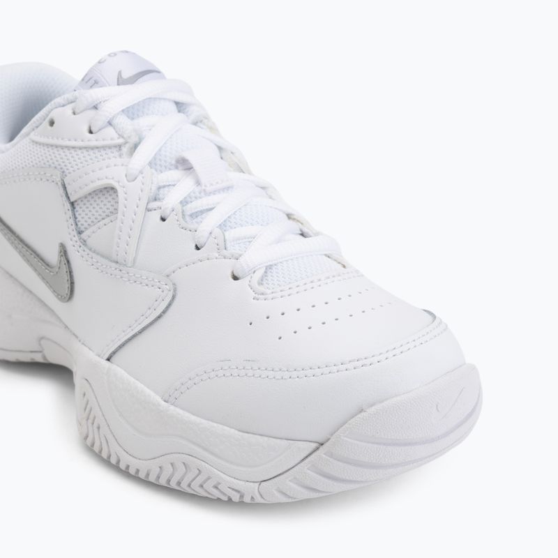 Nike Court Lite 2 Jr Kinder-Tennisschuhe white/metallic silver 7