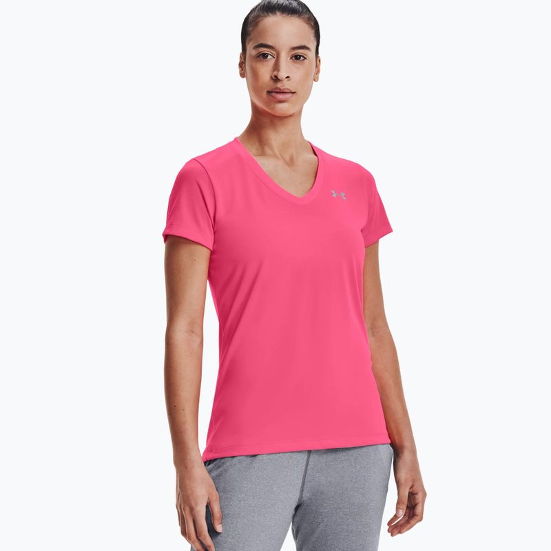 Trainingsshirt Damen Under Armour Tech SSV - Solid 653 rosa-silber 1255839 3