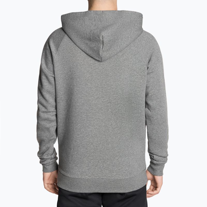 Männer unter Rüstung Rival Hoodie Pech grau Licht heather/onyx weiß Sweatshirt 3