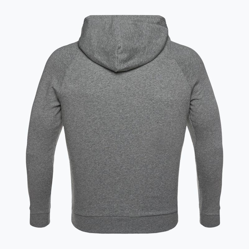 Männer unter Rüstung Rival Hoodie Pech grau Licht heather/onyx weiß Sweatshirt 9