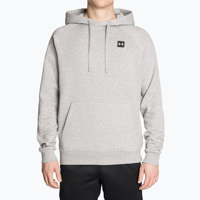 Herren Under Armour Rival Hoodie mod grau hell heather/schwarz Sweatshirt