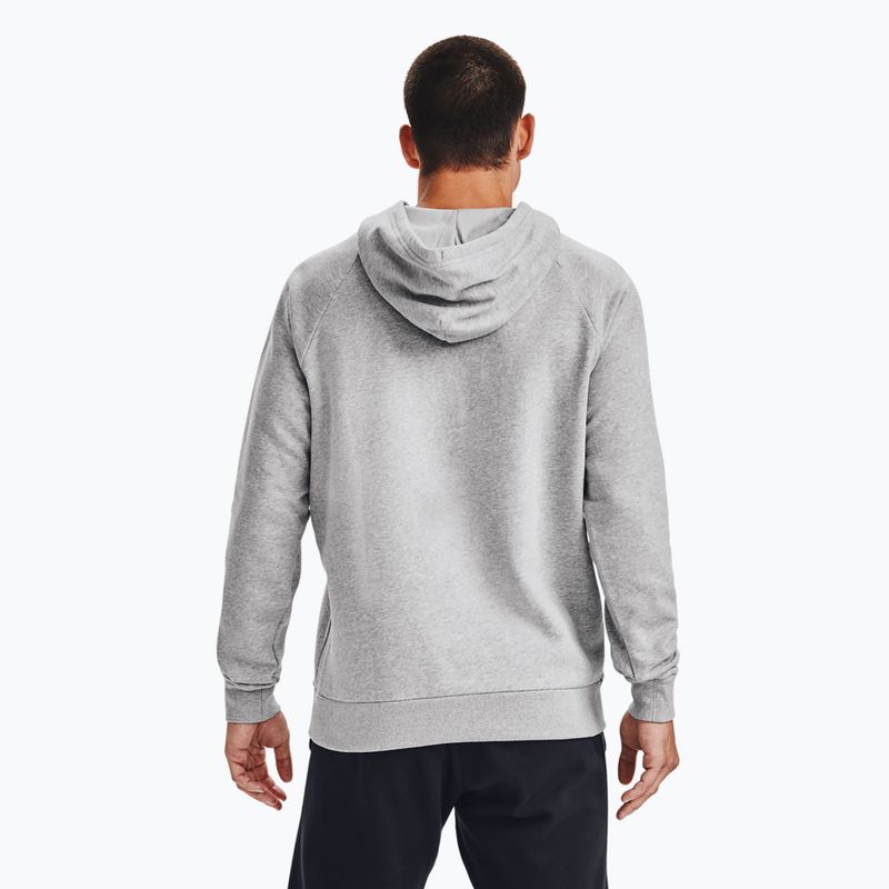 Herren Under Armour Rival Hoodie mod grau hell heather/schwarz Sweatshirt 6