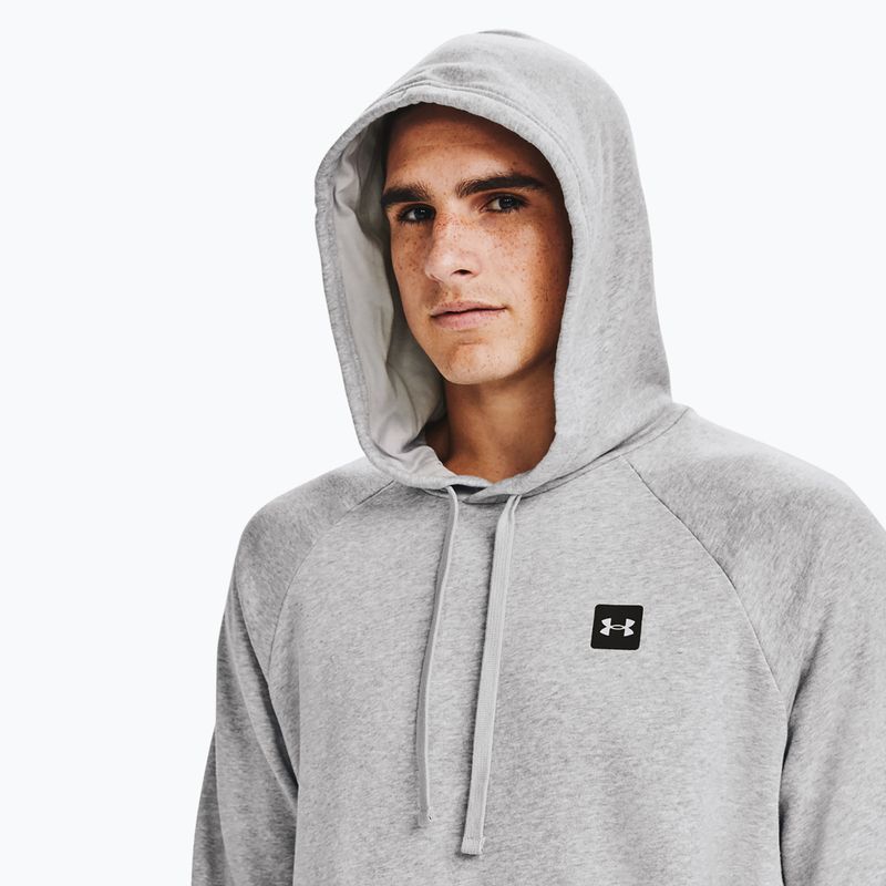 Herren Under Armour Rival Hoodie mod grau hell heather/schwarz Sweatshirt 7