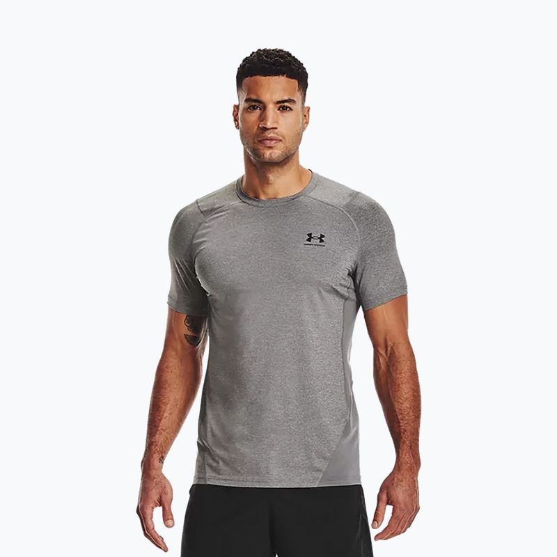 Herren Under Armour HeatGear Armour Fitted grau Trainings-T-Shirt 1361683